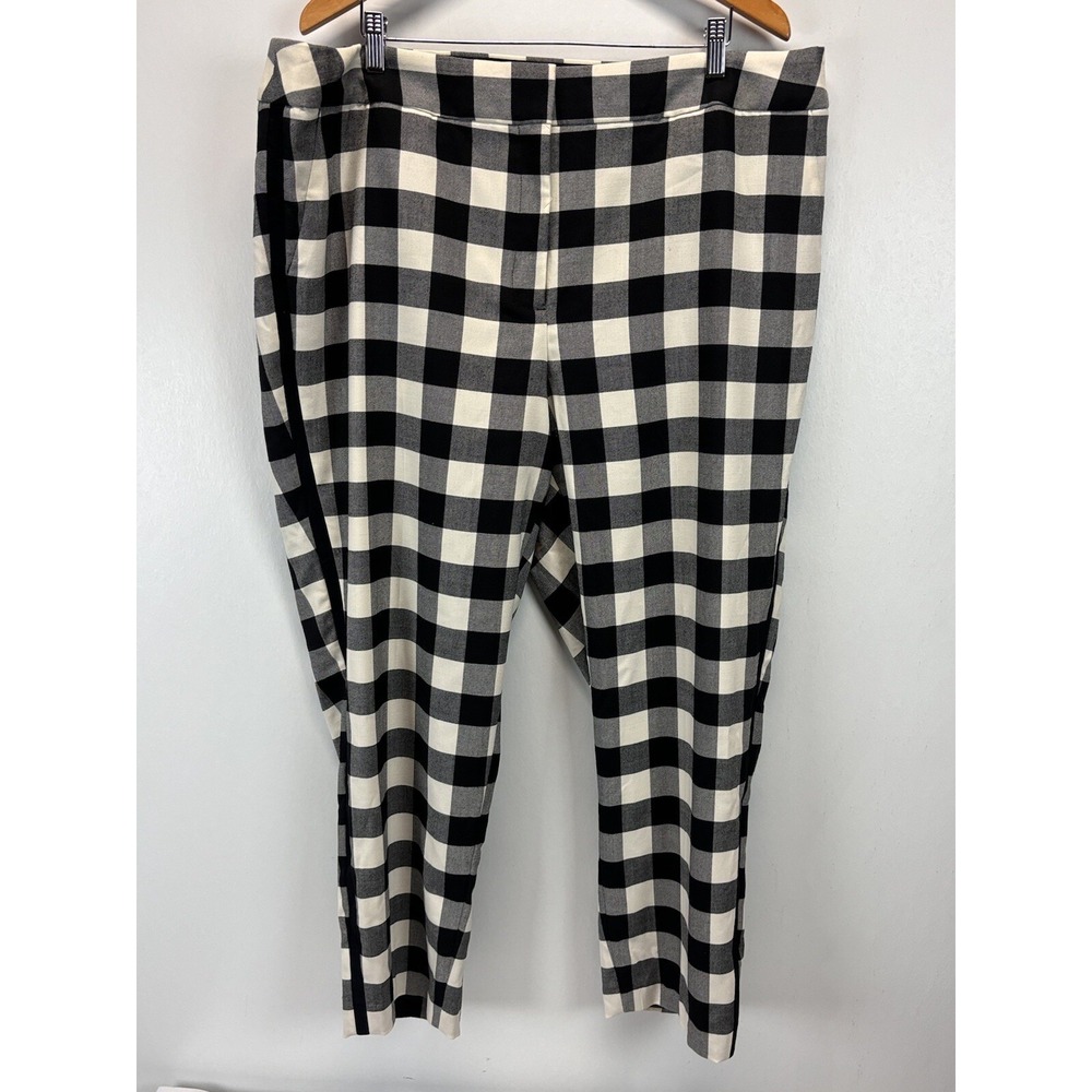 NEW! Talbots High Waist Hampshire Ankle Pants 22W Plus Check Wool Blend